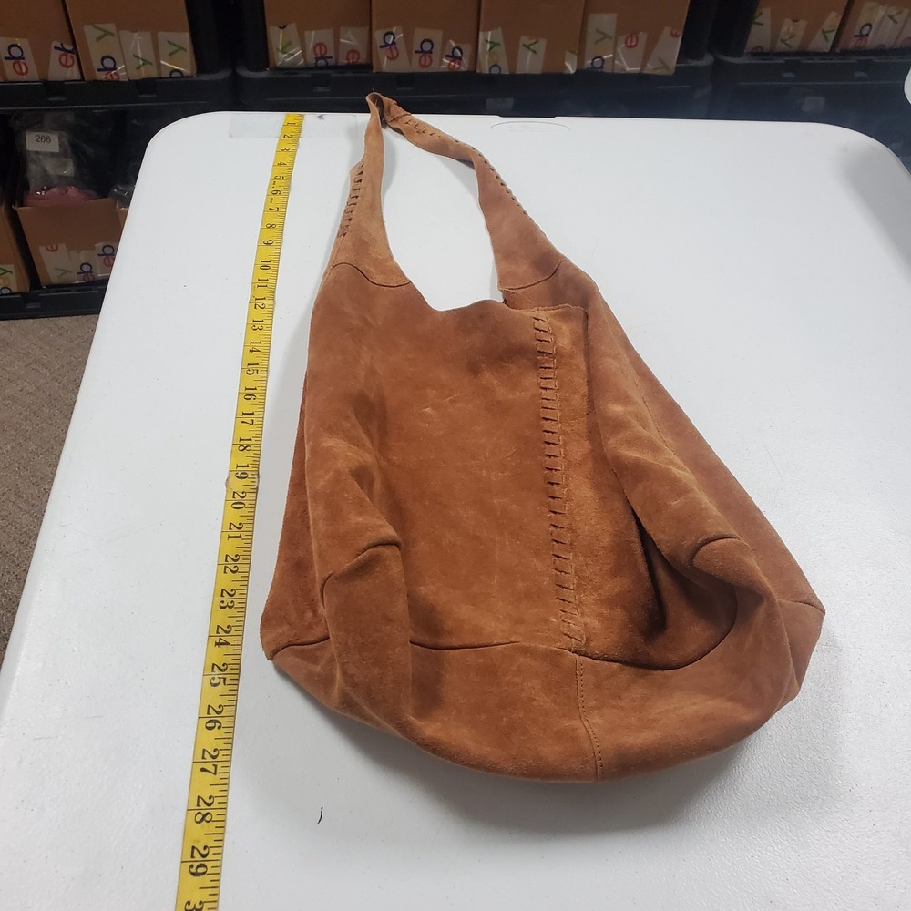 Haute Hippie Designer Suede Leather Brown Hobo Bag Large Brown Slouchy Boho - Picture 4 of 16